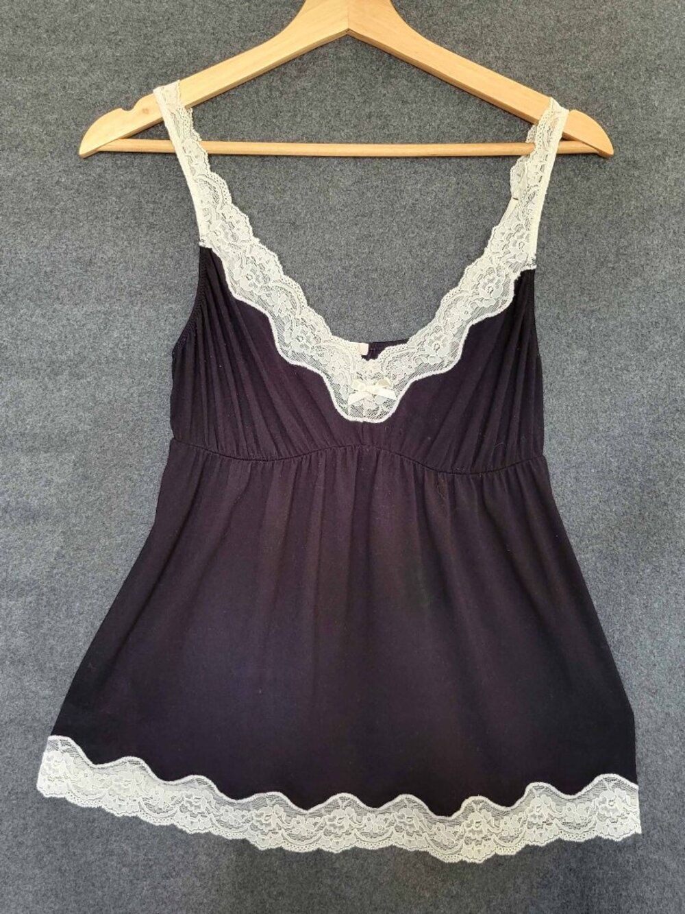 Eberjey Black Lace Cami Modal Sleepwear Women’s L Babydoll